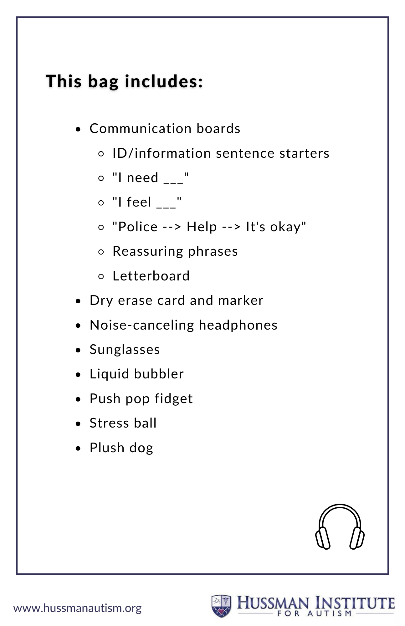 Sensory kit contents 1